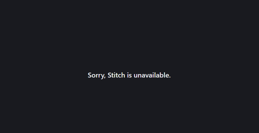 Google Stitch "Service Not Available" page